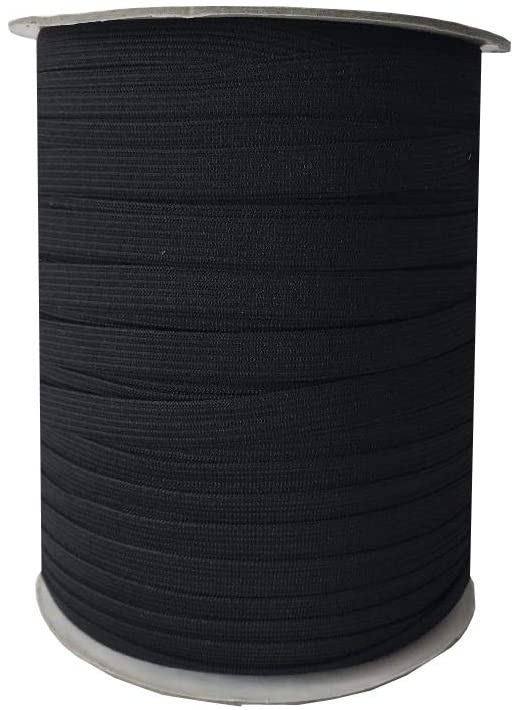 6mm (1/4'') Soft Knitted Elastic - Black