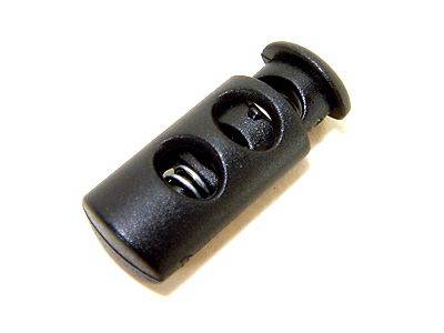 Mini Oval Cordlocks 2-hole - 3mm x 5mm each hole - Black