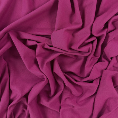 Bamboo Cotton Jersey Knit - Dark Fuchsia - Deadstock