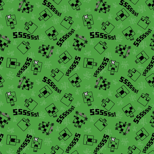 Minecraft - Chibi Creeper - Cotton Fabric