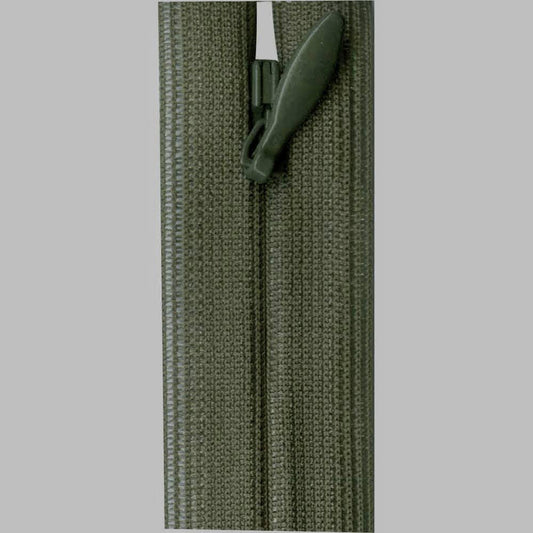 Invisible Closed End Zipper 23cm (24″) - Dark Olive