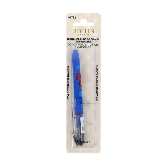 Bohin Permanent Textile Pen for Fabric Black