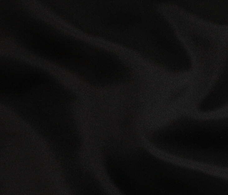 Stretch Mulberry Silk Charmeuse - Black - 19mm