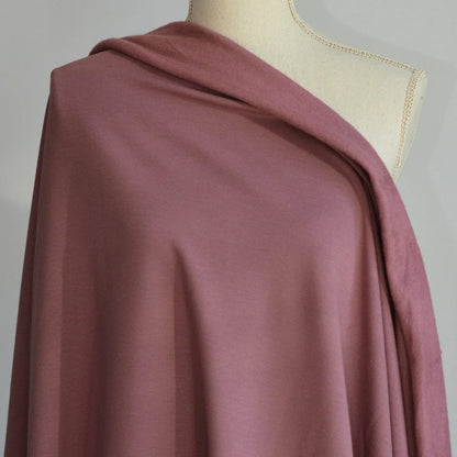 Bamboo Cotton Stretch Brushed Sweatshirt Fleece - Rose Brown