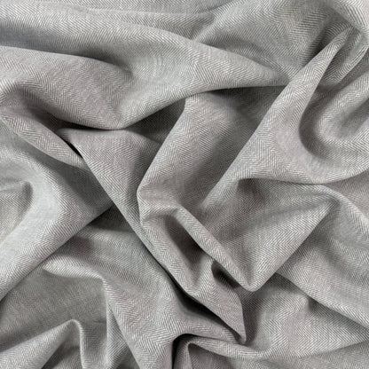 Yarn Dyed Linen Cotton Herringbone - Light Grey