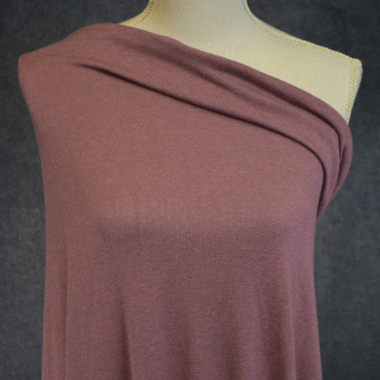33" Remnant - Rayon Cotton Modal Sweater Knit - Rose Brown