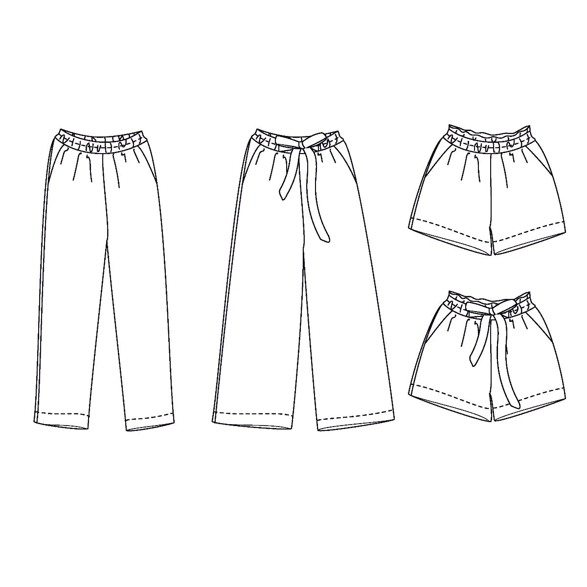 Ikatee - SINGAPOUR Adult Trousers and Shorts - 32/52 - Paper Sewing Pattern