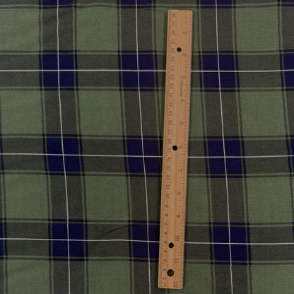 Rayon Twill - Green & Blue Plaid