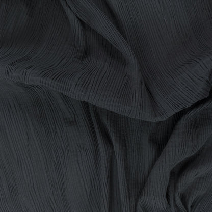Cotton/Viscose Plisse Crepe - Black - Film Studio Deadstock