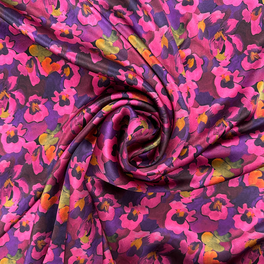 Sandwashed Silk Charmeuse - Warm Purple - 19 Momme - Stretch Silk –  Riverside Fabrics