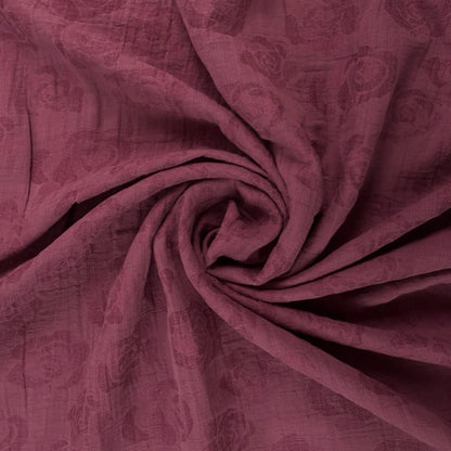 Linen Cotton Jacquard - Dark Pink