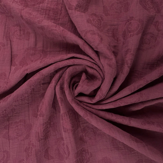 Linen Cotton Jacquard - Dark Pink