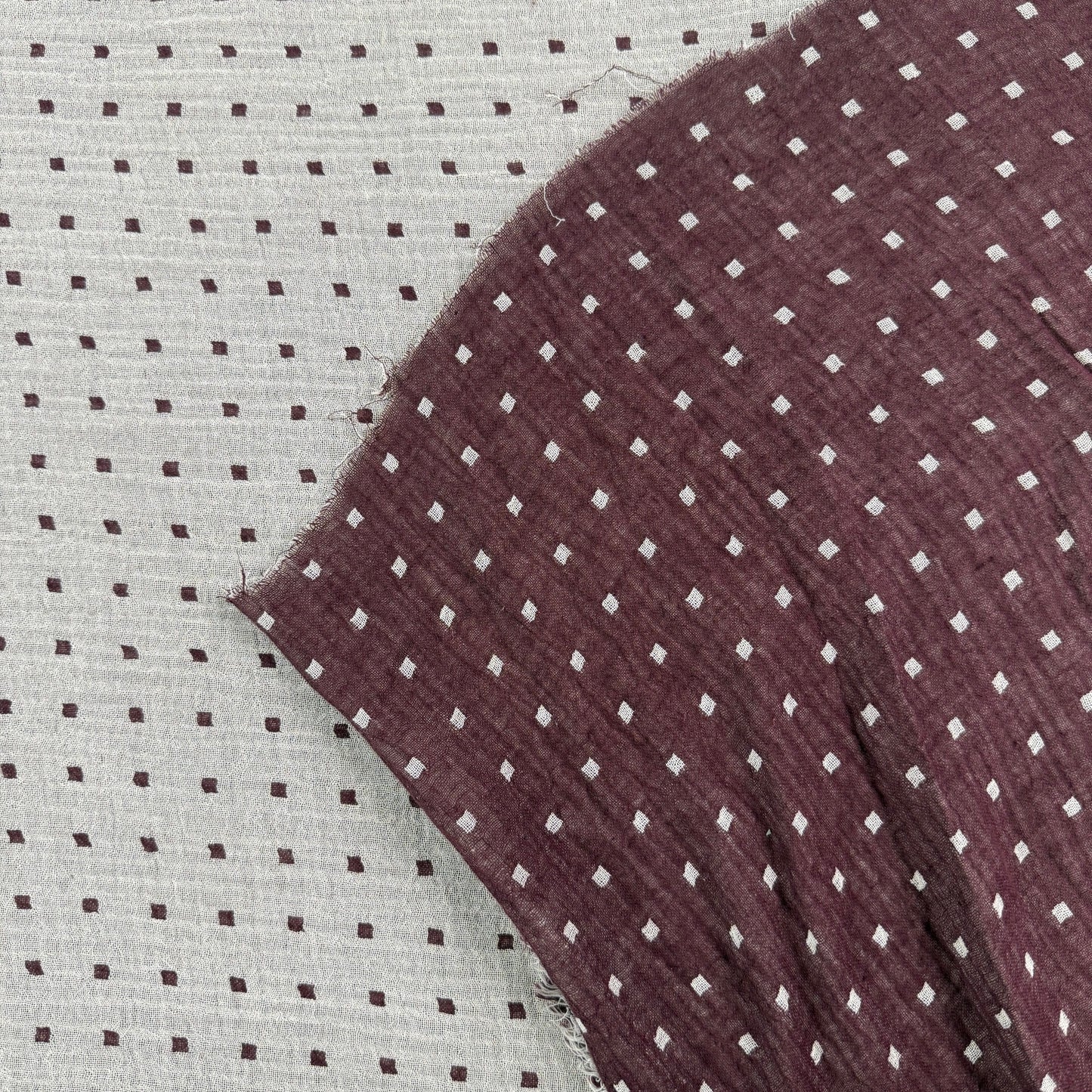 Linen Cotton Double Gauze - Burgundy