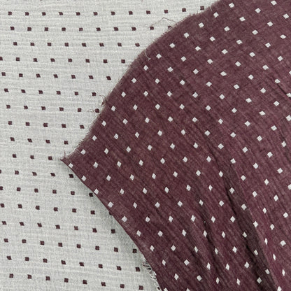 Linen Cotton Double Gauze - Burgundy