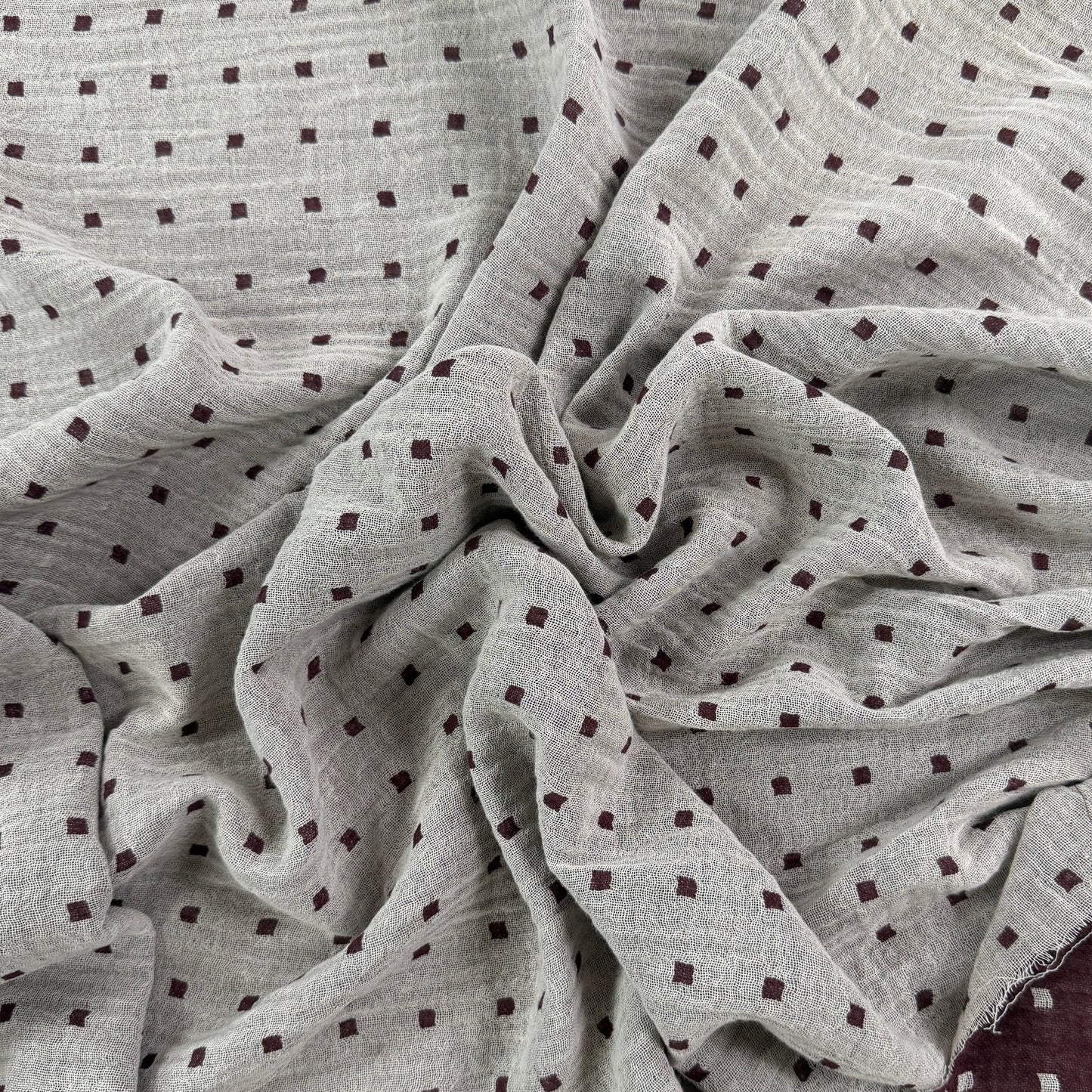 Linen Cotton Double Gauze - Burgundy