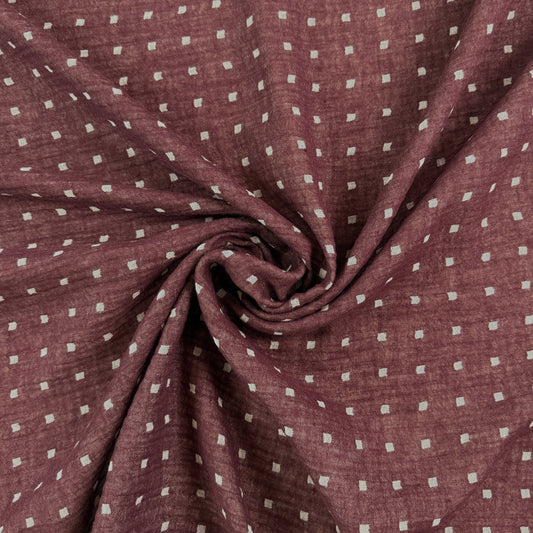 Linen Cotton Double Gauze - Burgundy