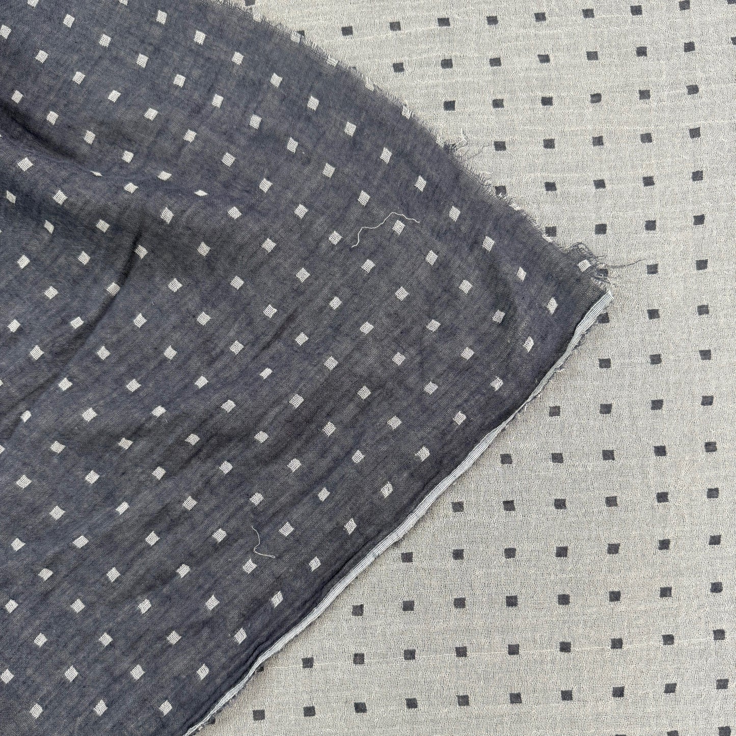 Linen Cotton Double Gauze - Blue Grey