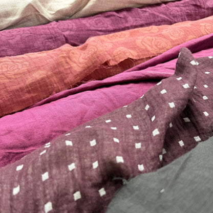 Linen Cotton Jacquard - Rust