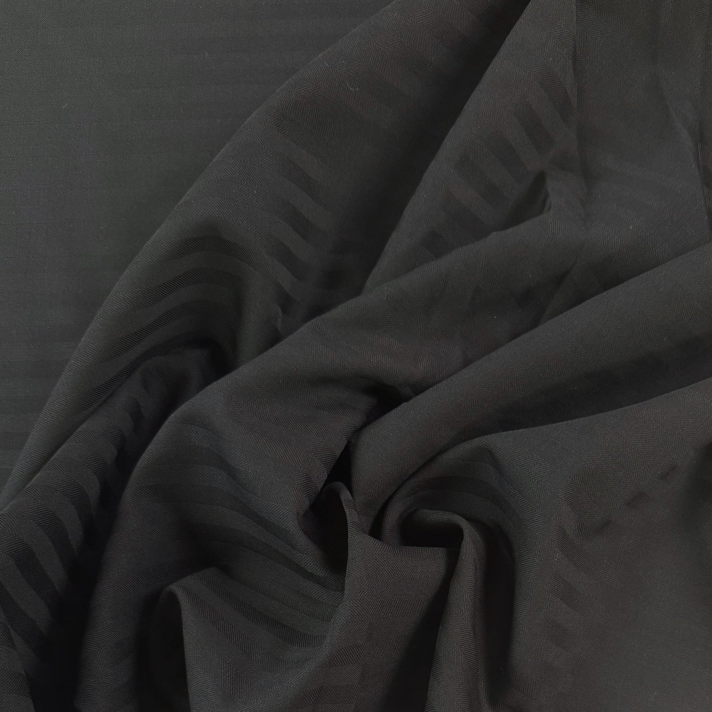 Tone on Tone Striped Italian Mohair Twill - Black  - Film Studio Deadstock
