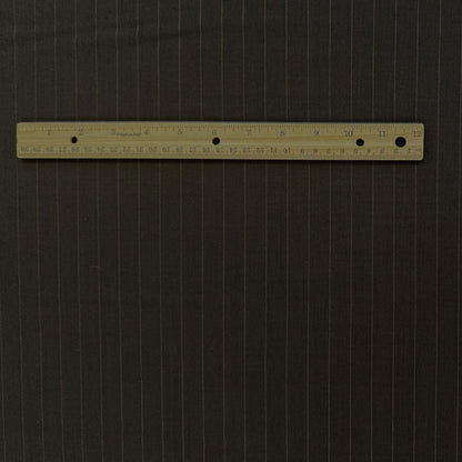 Wool / Rayon Pinstripe Suiting - Walnut Brown - Film Studio Deadstock