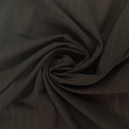 Wool / Rayon Pinstripe Suiting - Walnut Brown - Film Studio Deadstock