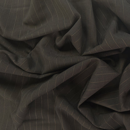 Wool / Rayon Pinstripe Suiting - Walnut Brown - Film Studio Deadstock