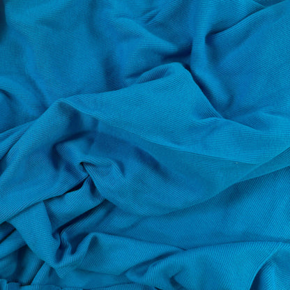 Bamboo Cotton 2×2 Rib - Turquoise Blue
