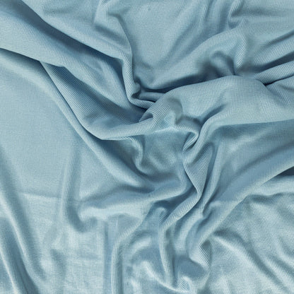 Bamboo Cotton 2×2 Rib - Frost Blue