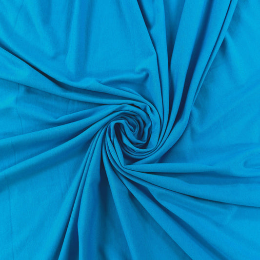 Bamboo Cotton Jersey - Turquoise Blue