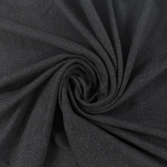 Brushed Wool Cotton Coating - Heathered Charcoal - Film Studio Deadstock