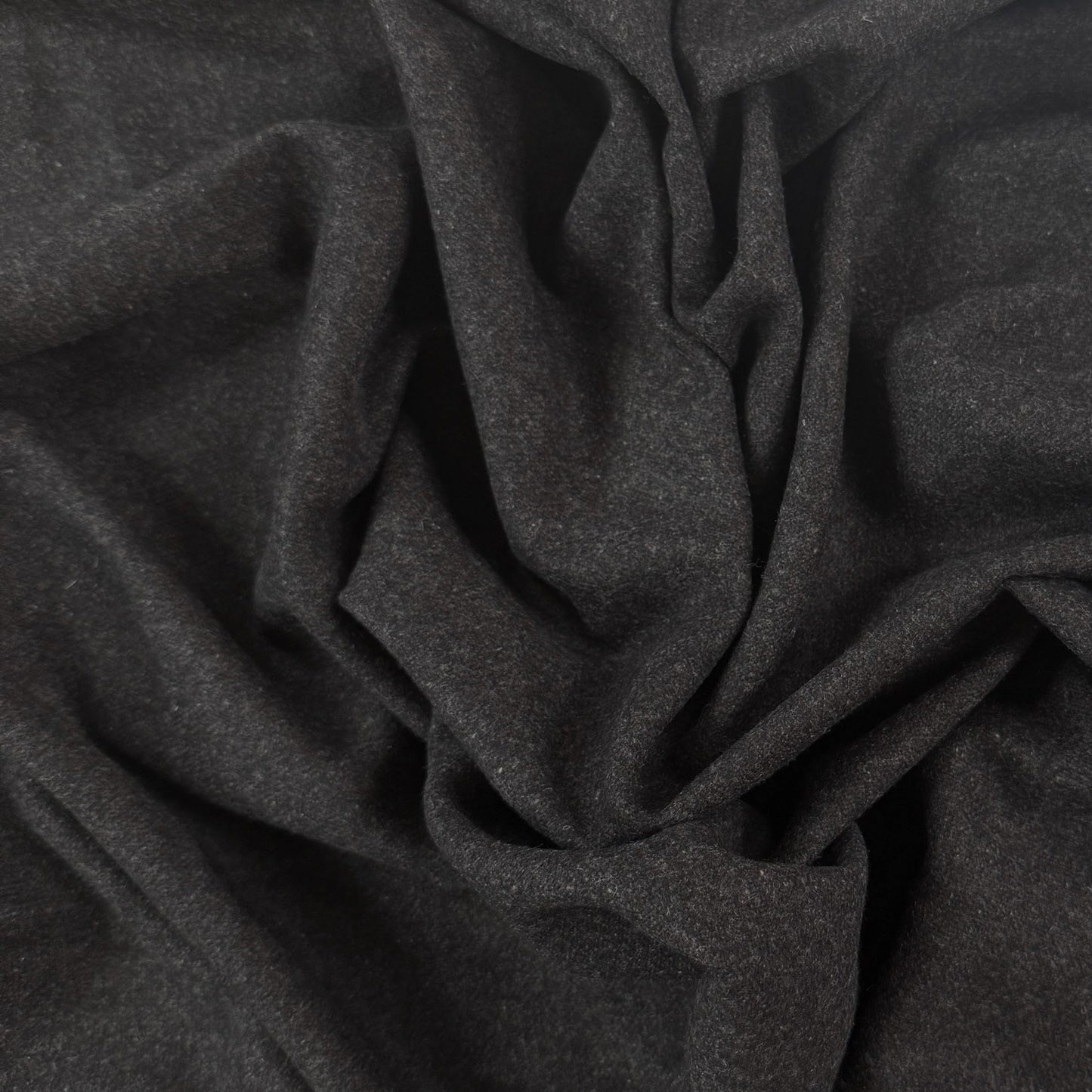 Brushed Wool Cotton Coating - Heathered Charcoal - Film Studio Deadstock
