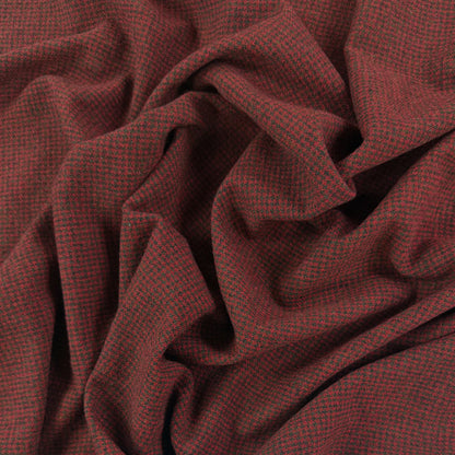 Wool Houndstooth Coating - Red & Muted Green - Film Studio Deadstock