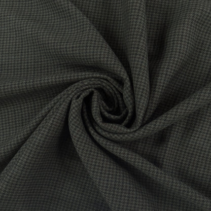 Houndstooth Wool Coating - Black and Dark Green - Film Studio Deadstock
