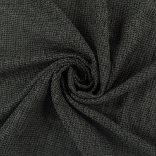 Houndstooth Wool Coating - Black and Dark Green - Film Studio Deadstock