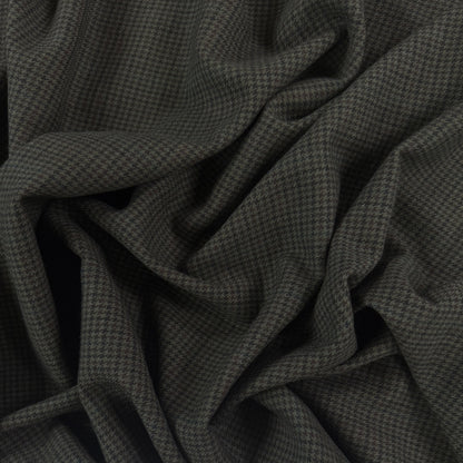 Houndstooth Wool Coating - Black and Dark Green - Film Studio Deadstock