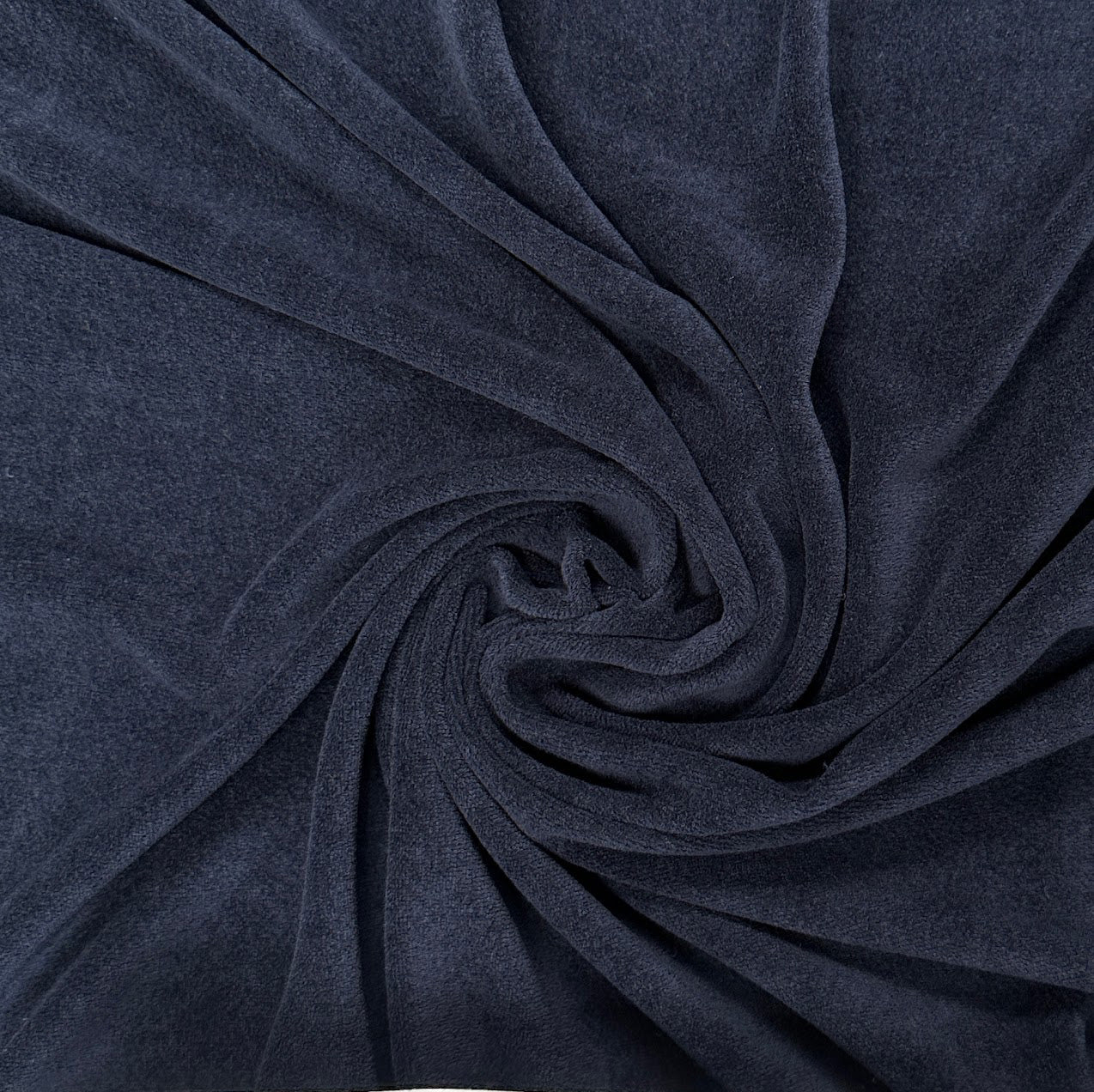 Dark Navy Cotton Knit Velvet Fabric