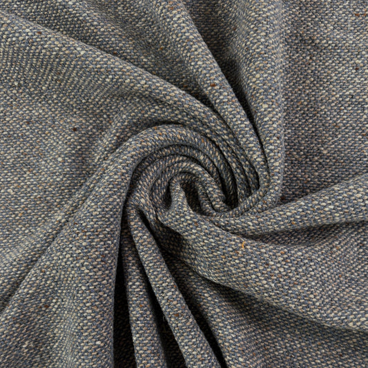 Yarn Dyed Heavy Basket Weave - Ivory & Blue - Film Studio Deadstock