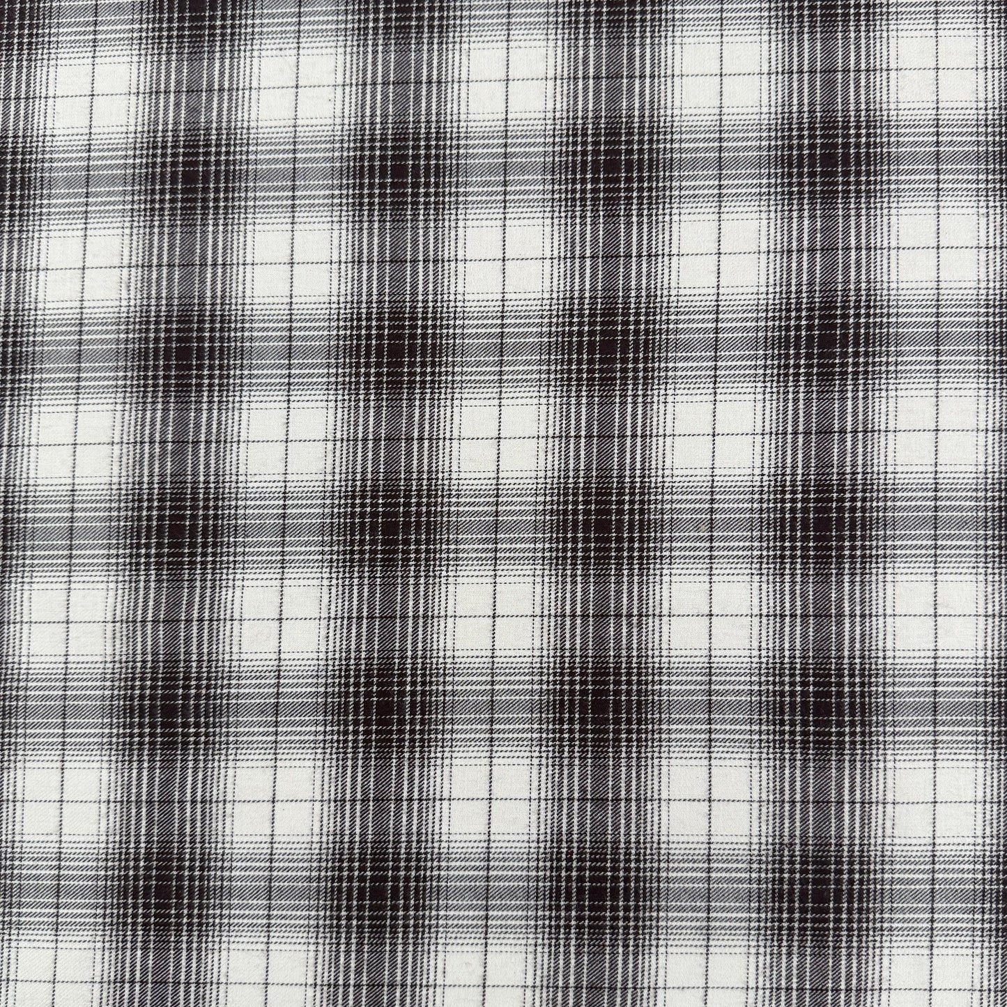 Yarn Dyed Plaid Cotton Flannel - Black & White - Film Studio Deadstock