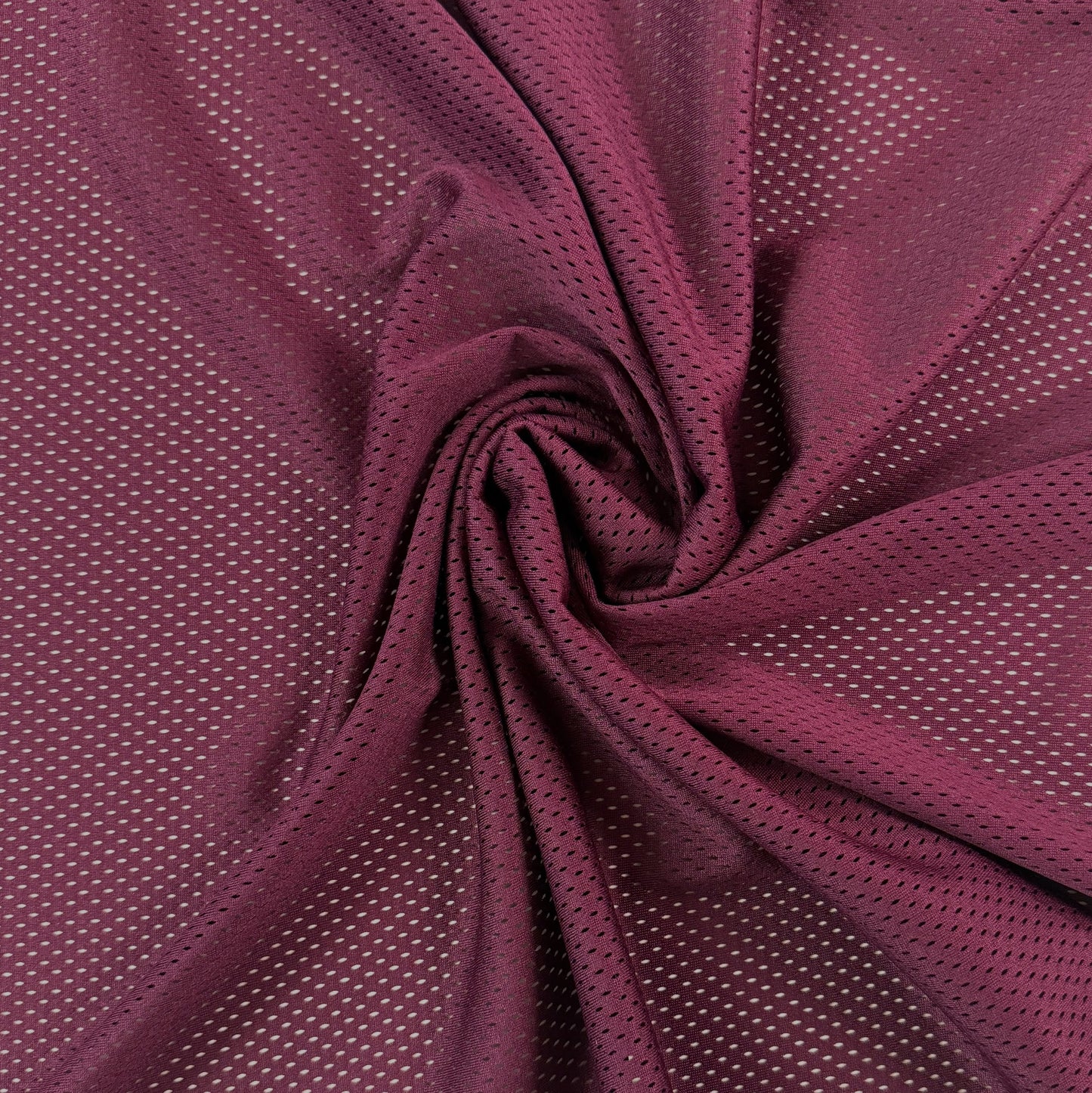 Polyester Tricot Sports Mesh - Burgundy - Local Deadstock