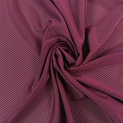 Polyester Tricot Sports Mesh - Burgundy - Local Deadstock