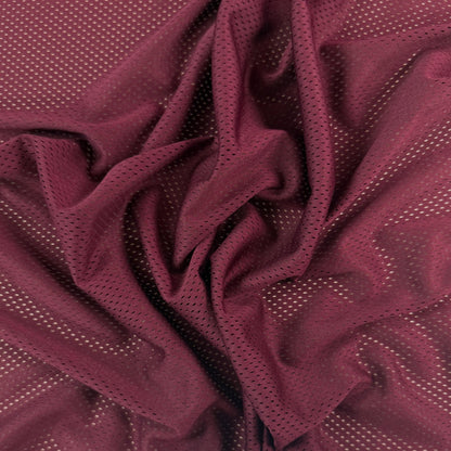 Polyester Tricot Sports Mesh - Burgundy - Local Deadstock