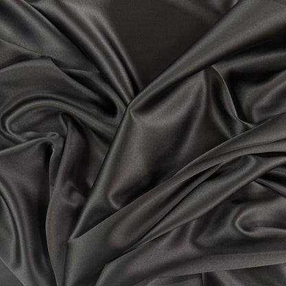 Viscose Acetate Stretch Satin - Black - Designer Deadstock
