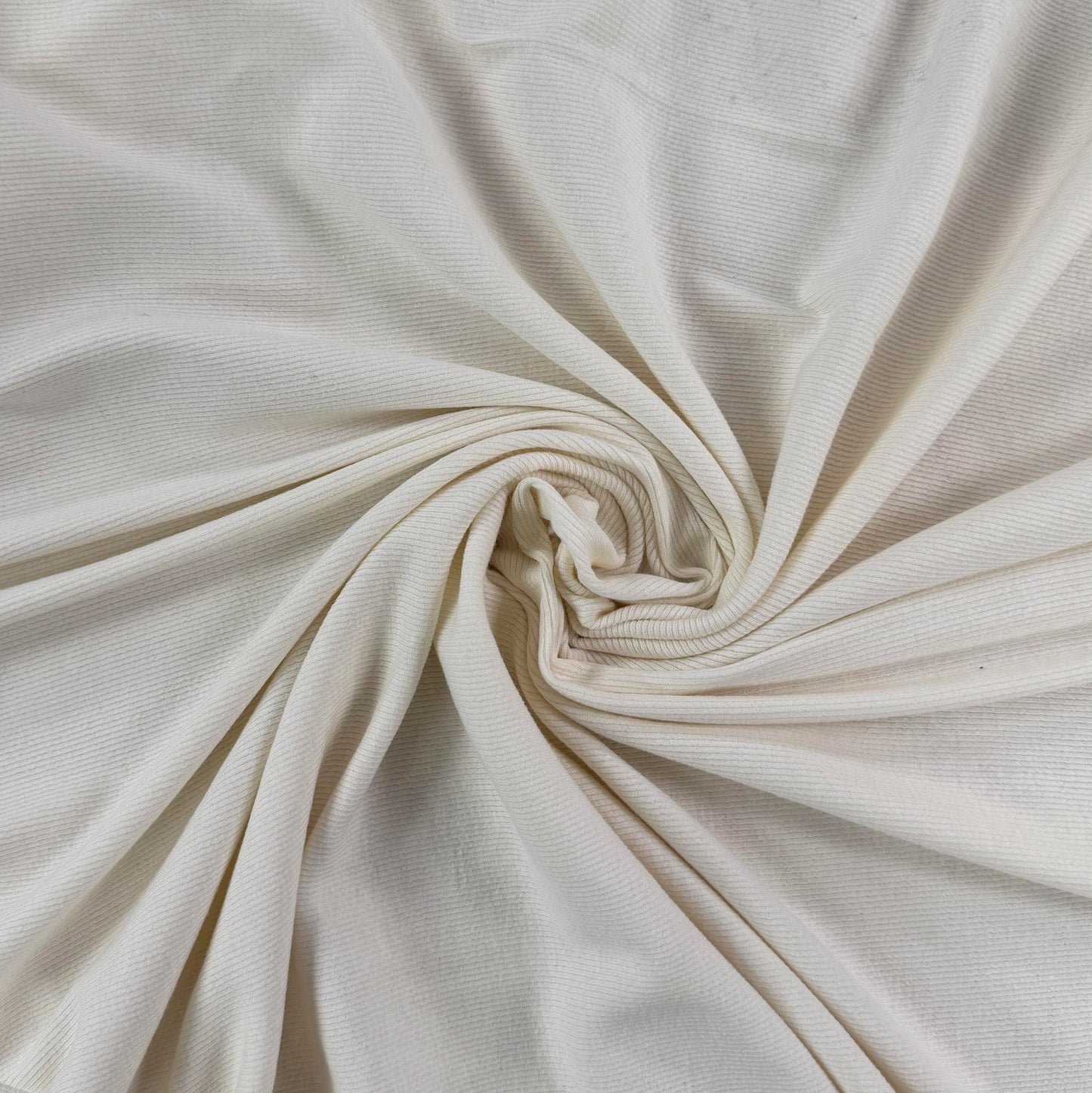 Cotton Tencel 2x2 Rib Knit - Ivory - Designer Deadstock