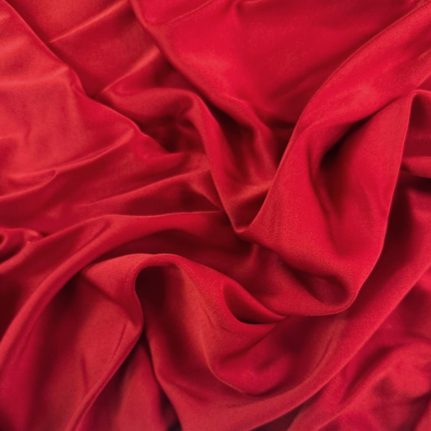 Heavier Acetate Viscose Stretch Crepe - Red - Designer Deadstock