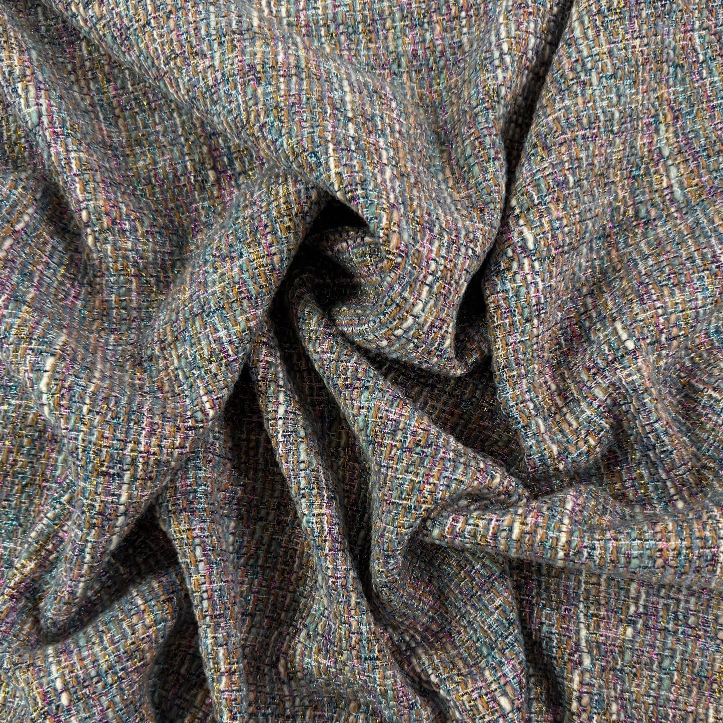 Textured Cotton Tweed Coating - Rainbow - Designer Deadstock