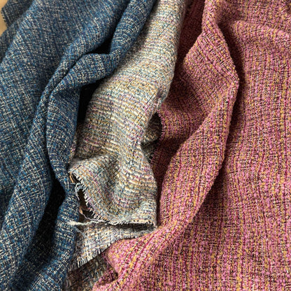Textured Cotton Tweed Coating - Rainbow - Designer Deadstock