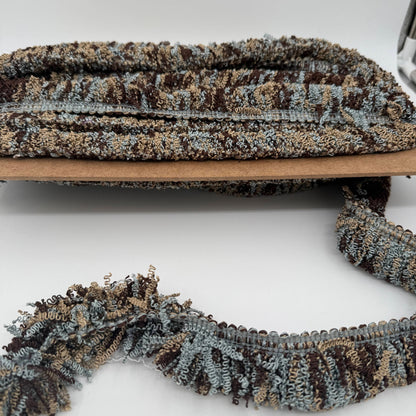 Polyester Fringe Trim - Brown & Blue - Film Studio Deadstock
