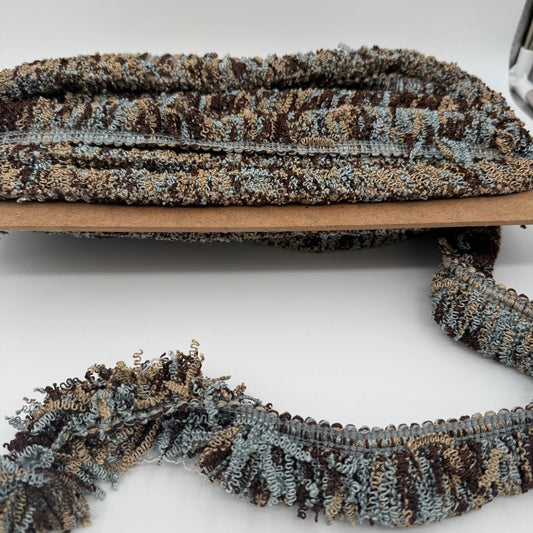 Polyester Fringe Trim - Brown & Blue - Film Studio Deadstock