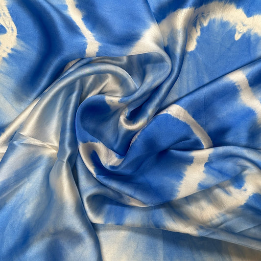 10" Remnant - Shibori Tie Dyed Silk Charmeuse - 22 Momme - 22mm