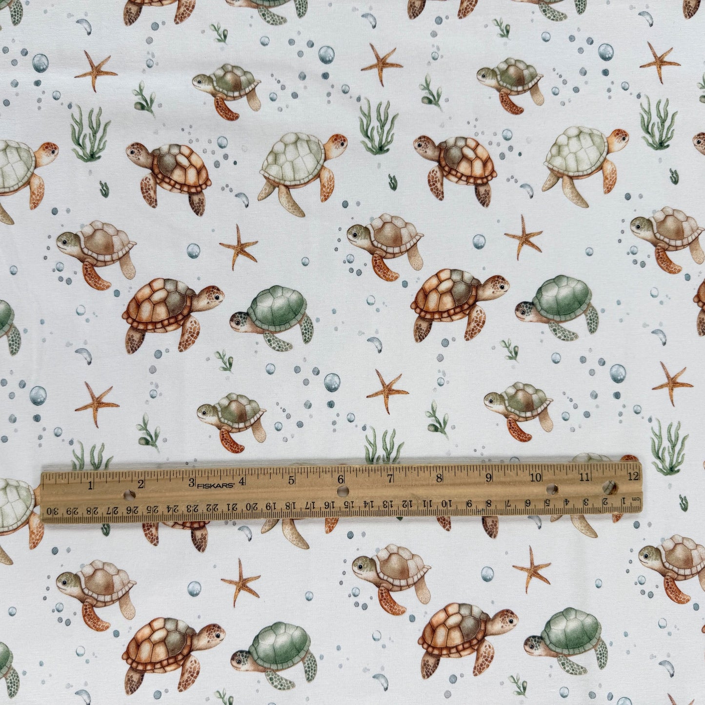 Digitally Printed Cotton Jersey Knit - Sea Turtles